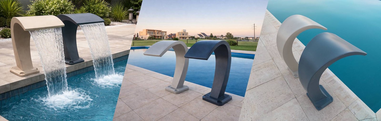 Cascada para piscinas rotomoldeadas fabricadas por Greenmolding Cascada de piscinas rotomoldeadas en Greenmolding