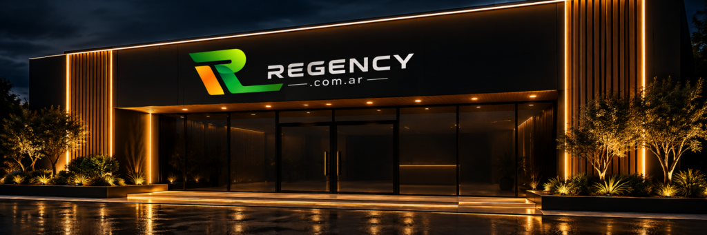 Showroom Regency iluminado de noche